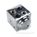 Piezas de cilindro de bloque de válvula personalizadas de acero mecanizado CNC